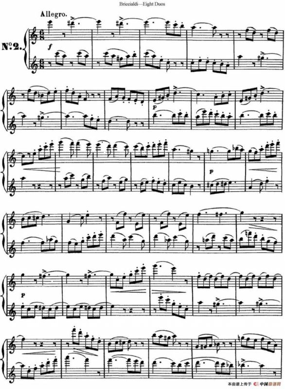 8首博瑞西亚第长笛二重奏（NO.2）