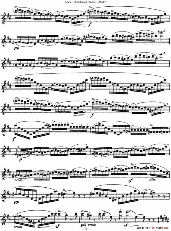 阿尔泰斯26首精选长笛练习曲（NO.26）
