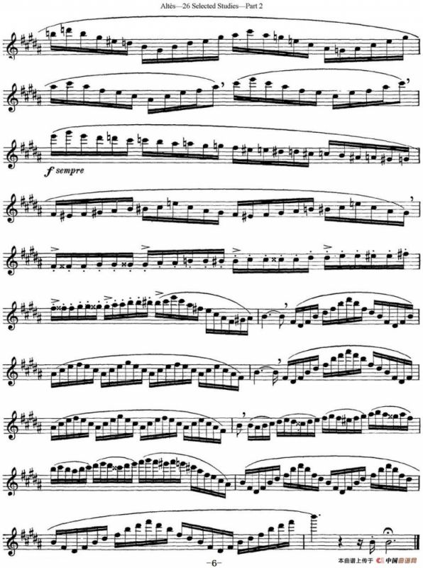 阿尔泰斯26首精选长笛练习曲（NO.26）