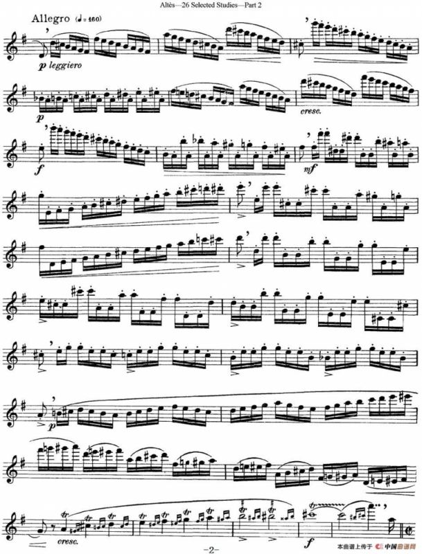 阿尔泰斯26首精选长笛练习曲（NO.25）