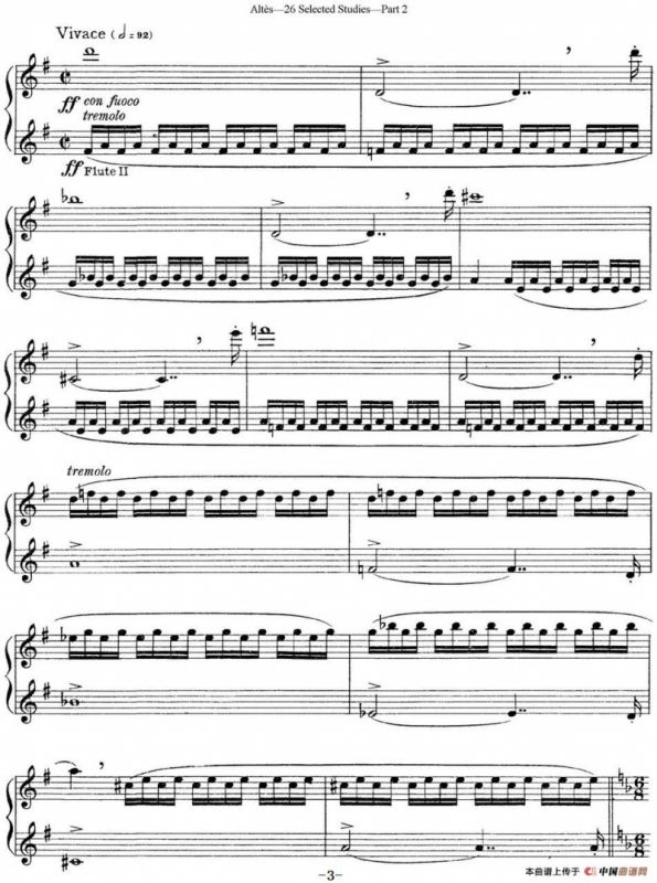 阿尔泰斯26首精选长笛练习曲（NO.25）