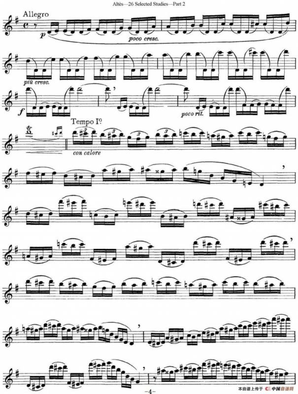 阿尔泰斯26首精选长笛练习曲（NO.25）