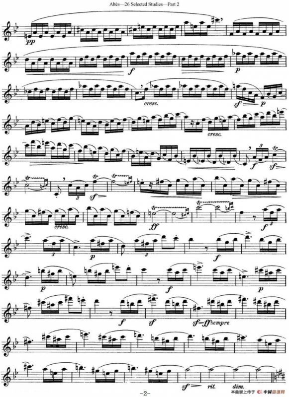 阿尔泰斯26首精选长笛练习曲（NO.23）
