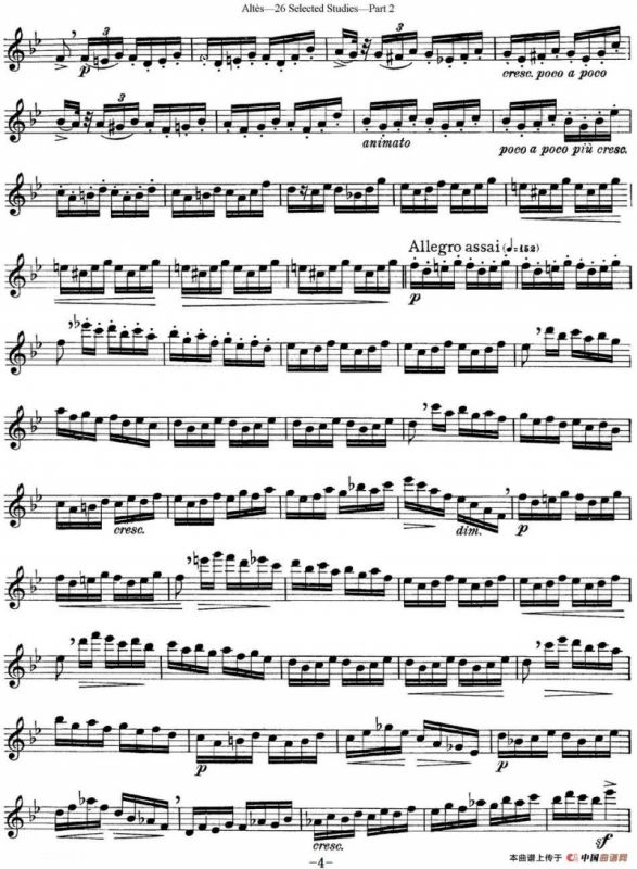 阿尔泰斯26首精选长笛练习曲（NO.23）