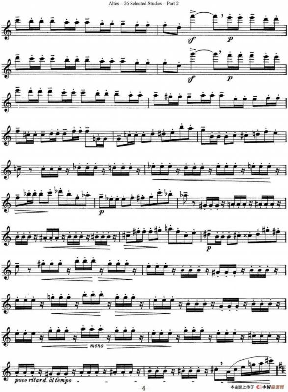 阿尔泰斯26首精选长笛练习曲（NO.21）