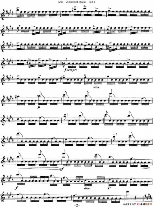 阿尔泰斯26首精选长笛练习曲（NO.19）