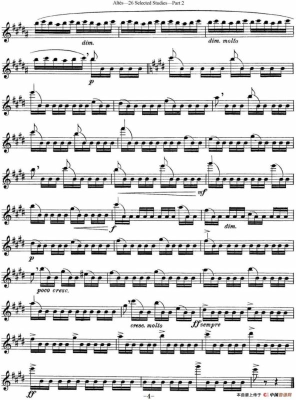 阿尔泰斯26首精选长笛练习曲（NO.19）