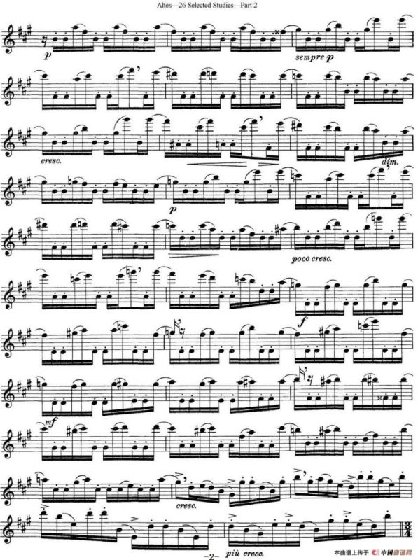 阿尔泰斯26首精选长笛练习曲（NO.18）