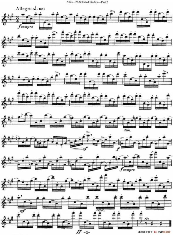 阿尔泰斯26首精选长笛练习曲（NO.18）