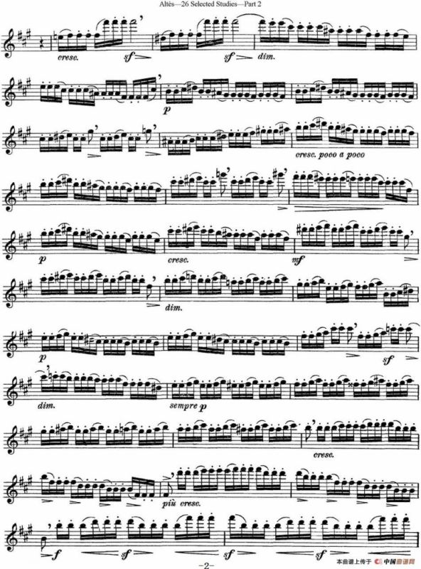 阿尔泰斯26首精选长笛练习曲（NO.17）