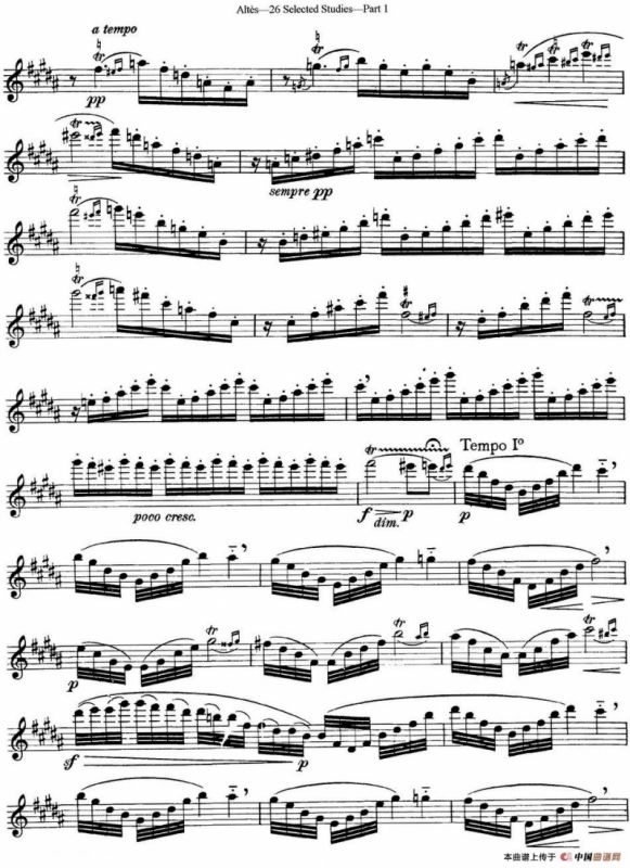 阿尔泰斯26首精选长笛练习曲（NO.16）