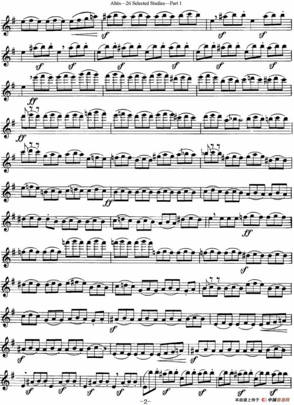 阿尔泰斯26首精选长笛练习曲（NO.15）