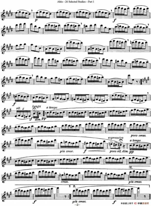 阿尔泰斯26首精选长笛练习曲（NO.14）
