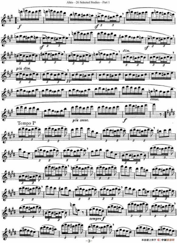 阿尔泰斯26首精选长笛练习曲（NO.14）
