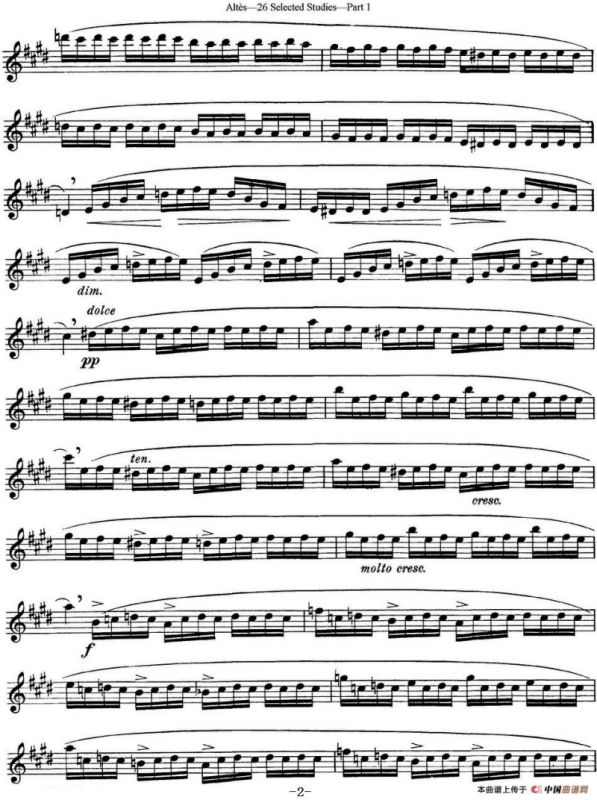 阿尔泰斯26首精选长笛练习曲（NO.13）