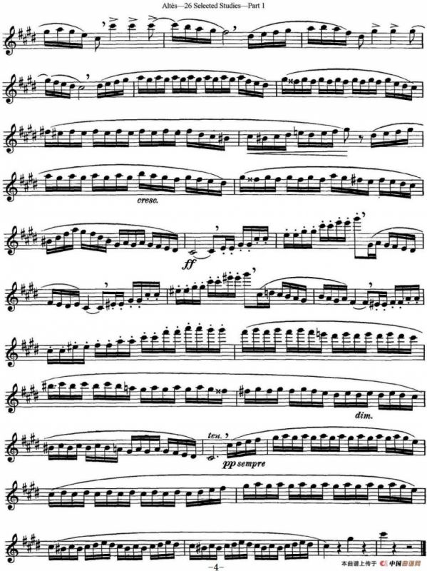 阿尔泰斯26首精选长笛练习曲（NO.13）