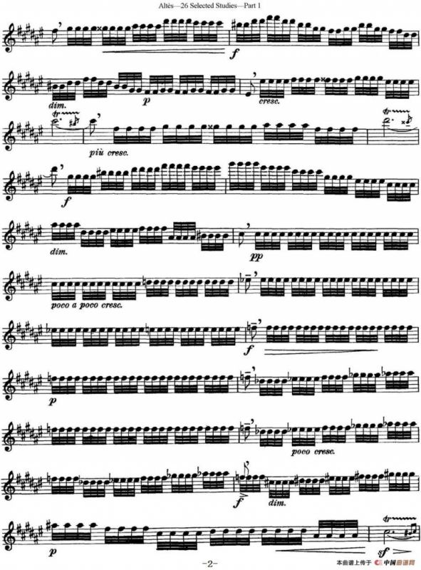 阿尔泰斯26首精选长笛练习曲（NO.12）