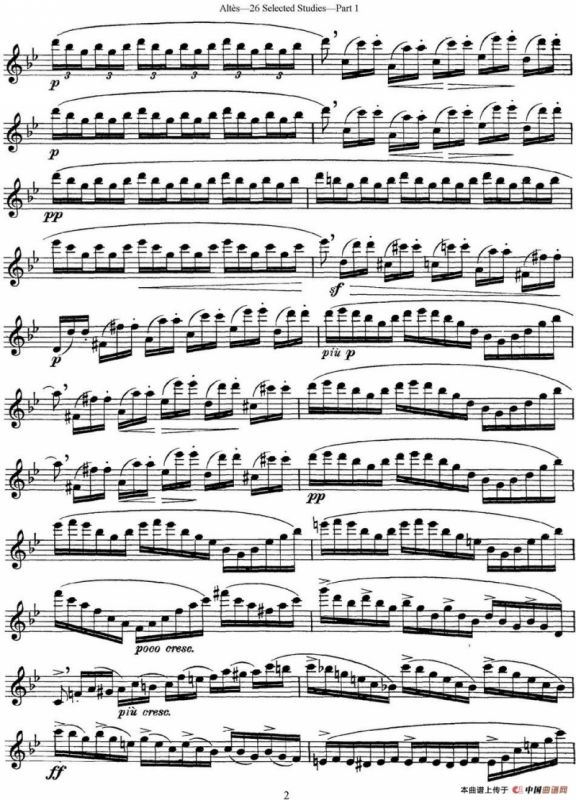 阿尔泰斯26首精选长笛练习曲（NO.10）