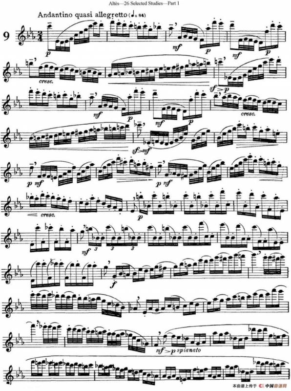 阿尔泰斯26首精选长笛练习曲（NO.9）