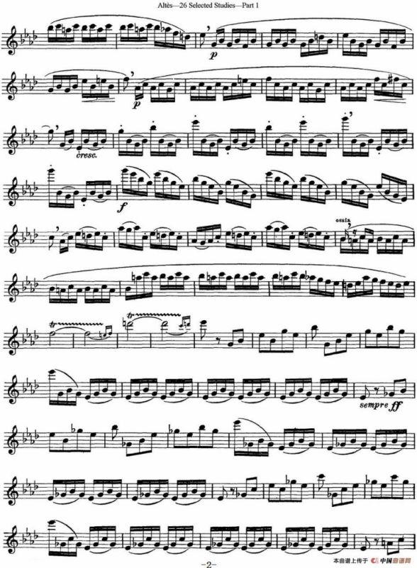 阿尔泰斯26首精选长笛练习曲（NO.8）