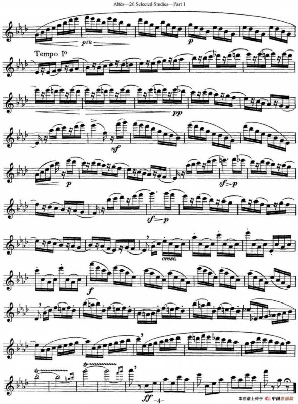 阿尔泰斯26首精选长笛练习曲（NO.8）