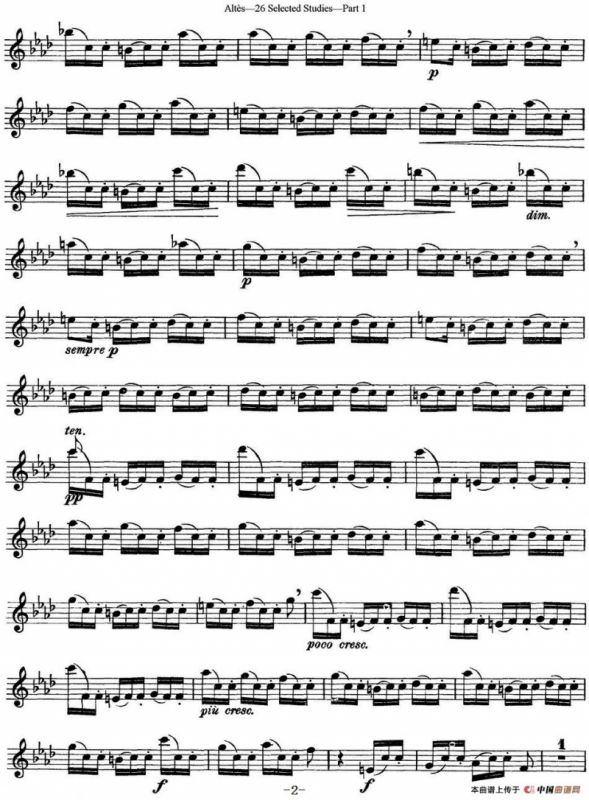 阿尔泰斯26首精选长笛练习曲（NO.7）