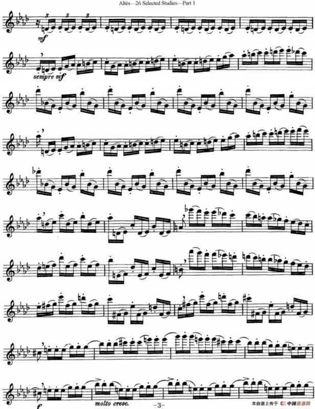 阿尔泰斯26首精选长笛练习曲（NO.7）