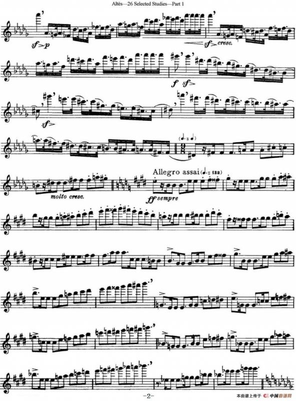 阿尔泰斯26首精选长笛练习曲（NO.6）