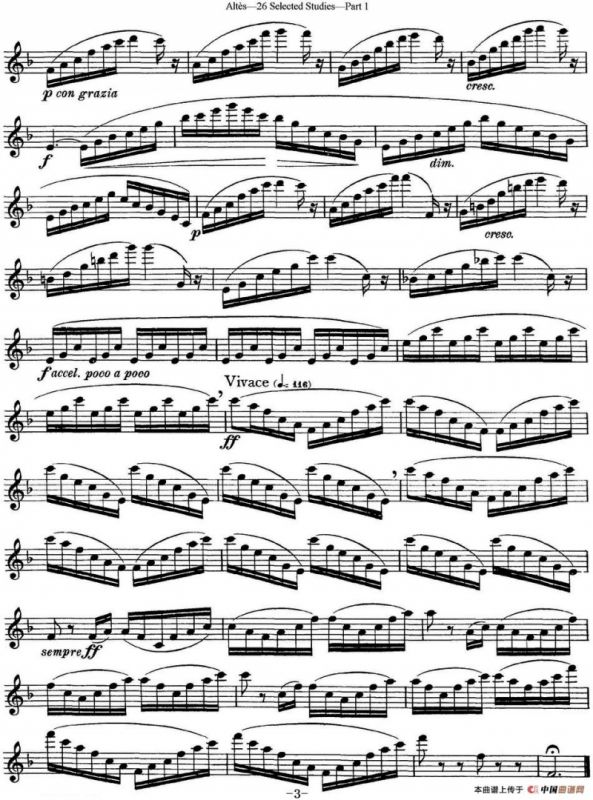 阿尔泰斯26首精选长笛练习曲（NO.5）