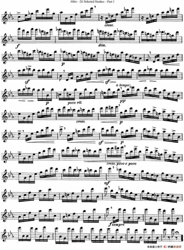 阿尔泰斯26首精选长笛练习曲（NO.2）