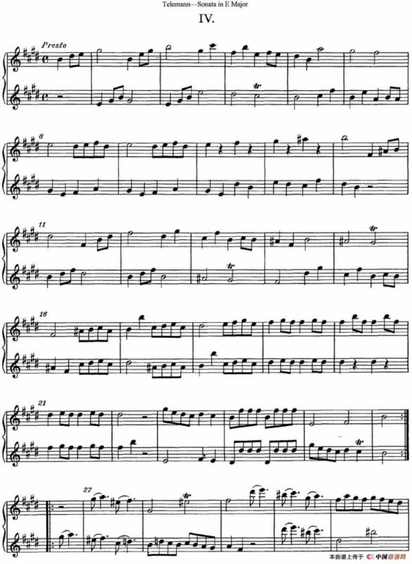 台莱曼E大调双长笛奏鸣曲 （No.4）