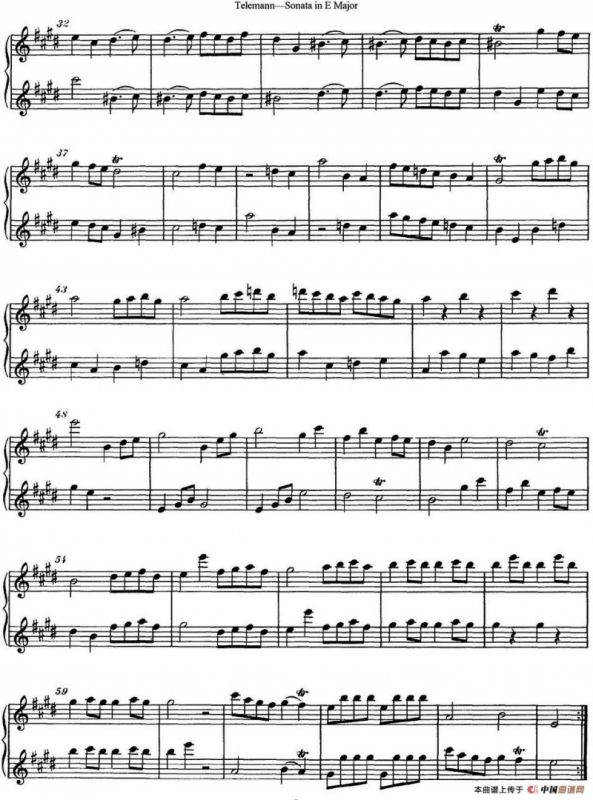 台莱曼E大调双长笛奏鸣曲 （No.4）