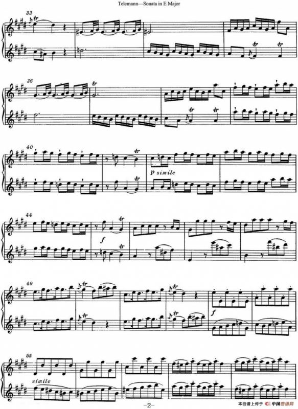 台莱曼E大调双长笛奏鸣曲 （No.2）