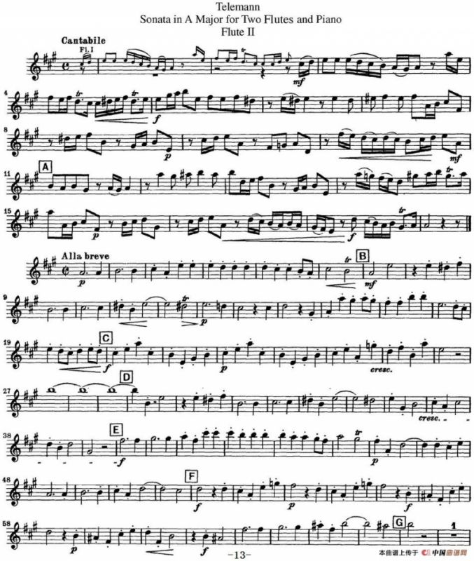 台莱曼A大调双长笛与钢琴奏鸣曲