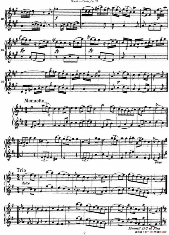 斯塔米茨二重奏长笛练习曲Op.27（No.5）