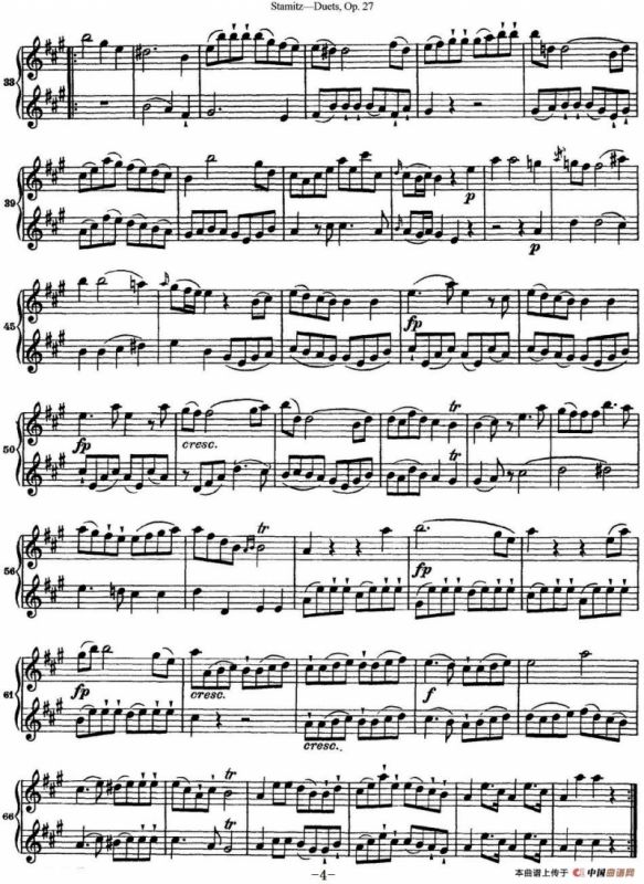 斯塔米茨二重奏长笛练习曲Op.27（No.5）