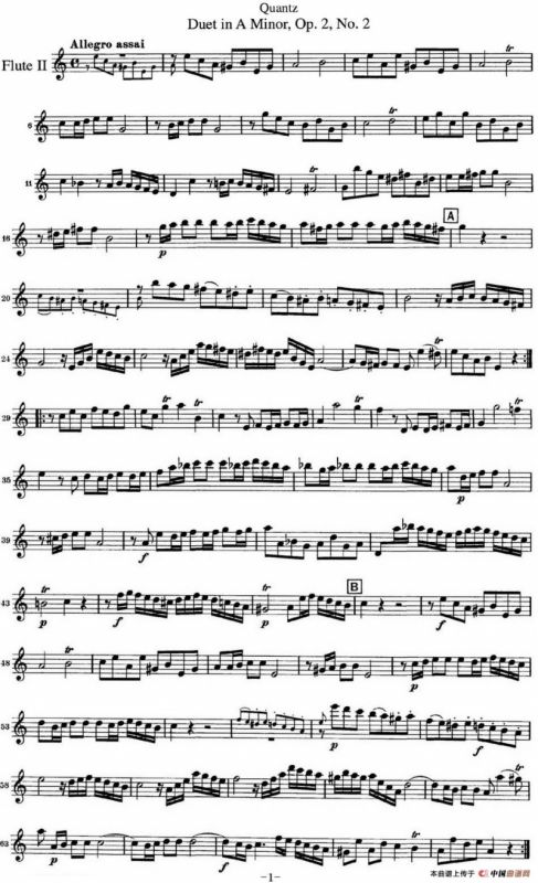 匡茨G大调长笛二重奏Op.2——Flute 2（No.2）