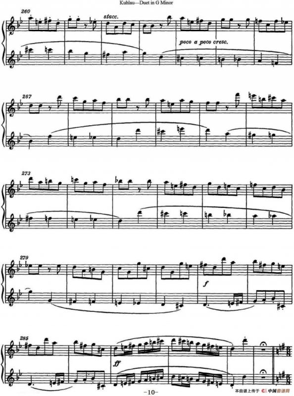 库劳g小调长笛二重奏练习曲（No.2）