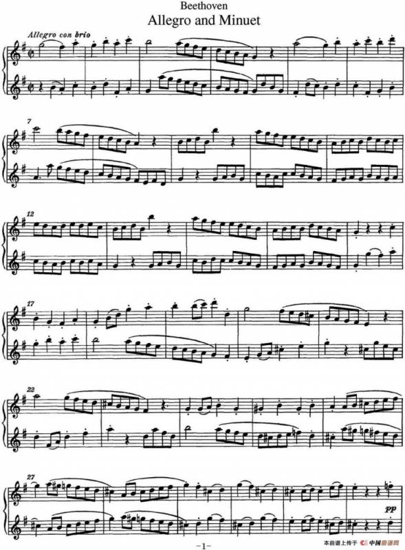 贝多芬快板及小步舞曲二重奏