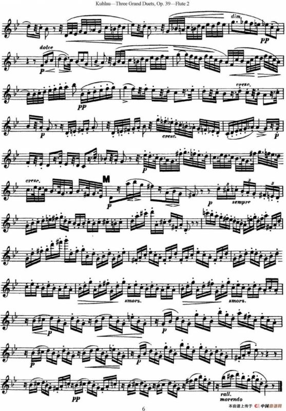 库劳长笛二重奏大练习曲Op.39——Flute 2（No.2）
