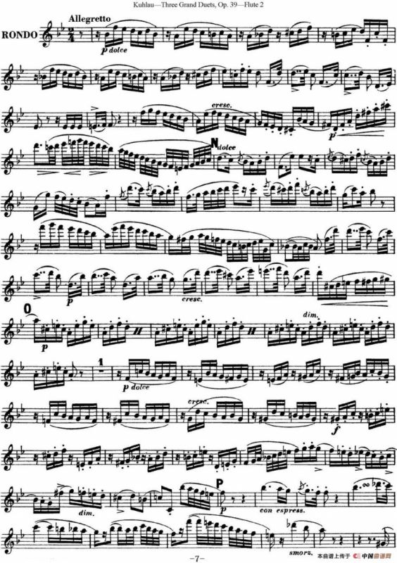 库劳长笛二重奏大练习曲Op.39——Flute 2（No.2）