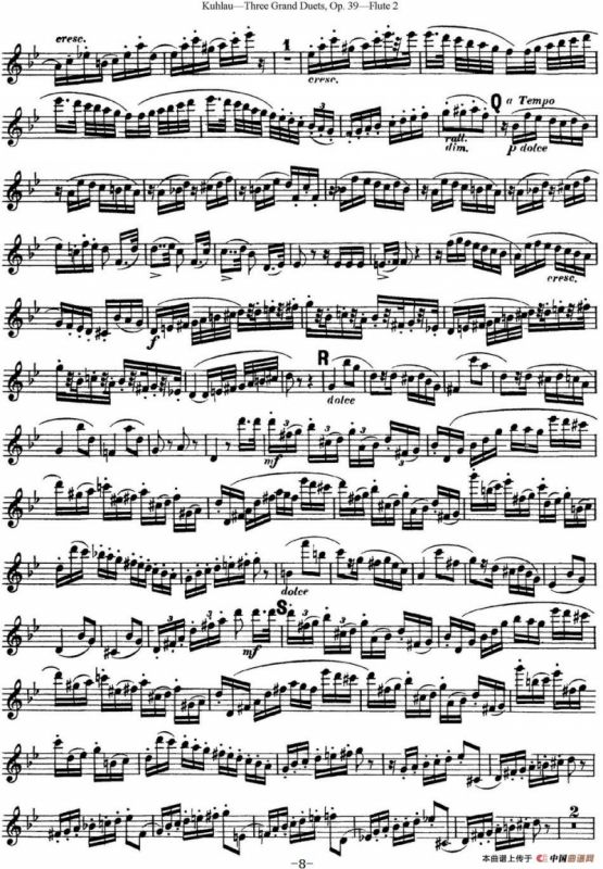 库劳长笛二重奏大练习曲Op.39——Flute 2（No.2）