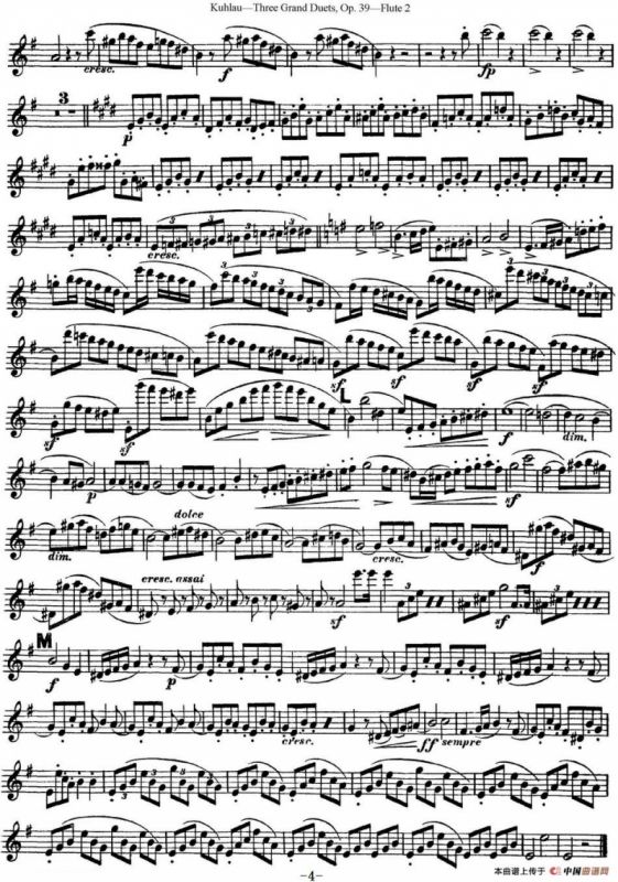 库劳长笛二重奏大练习曲Op.39——Flute 2（No.1）
