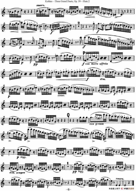 库劳长笛二重奏大练习曲Op.39——Flute 2（No.1）