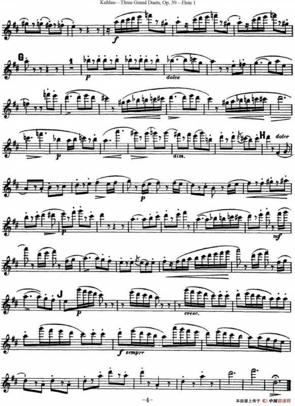 库劳长笛二重奏大练习曲Op.39——Flute 1（No.3）