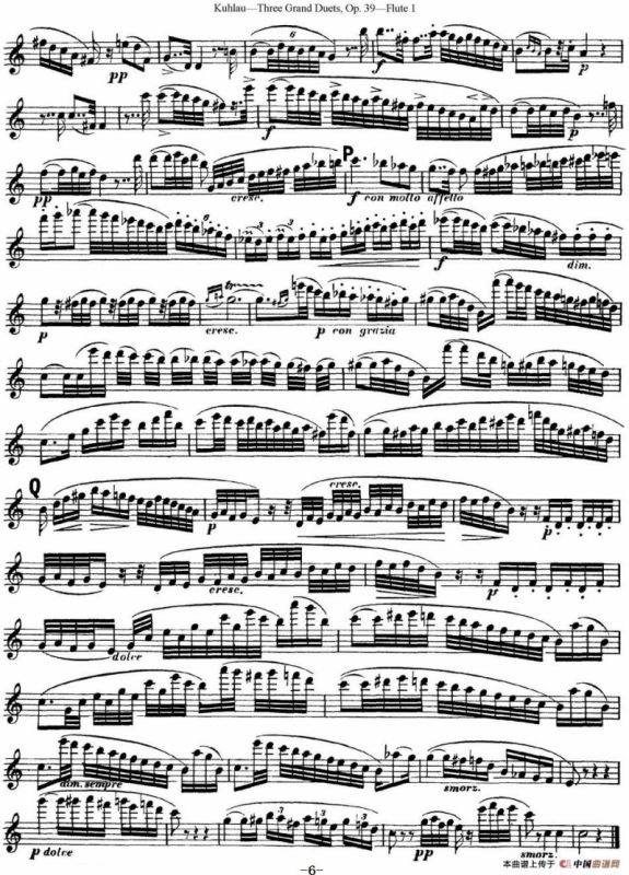 库劳长笛二重奏大练习曲Op.39——Flute 1（No.1）