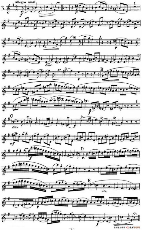 库劳长笛二重奏练习曲Op.10——Flute 2（No.3）