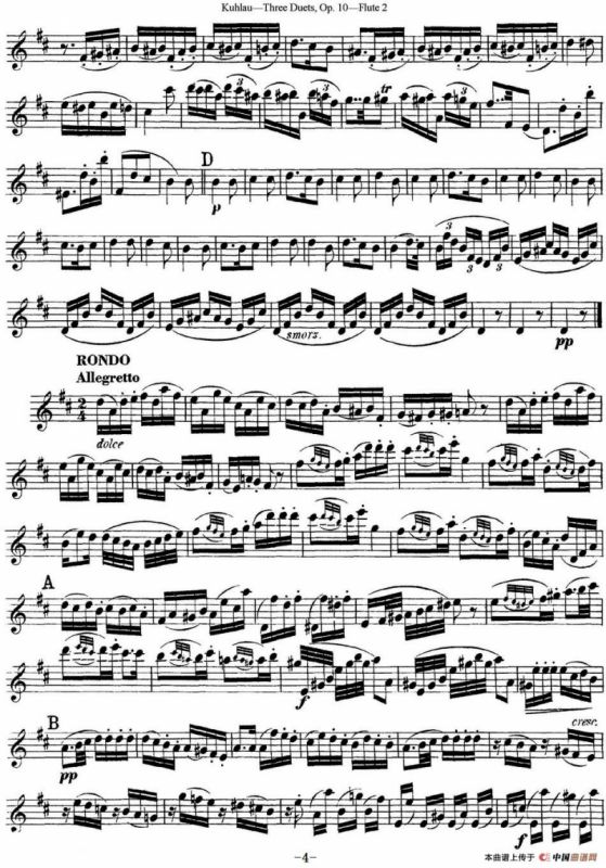 库劳长笛二重奏练习曲Op.10——Flute 2（No.2）