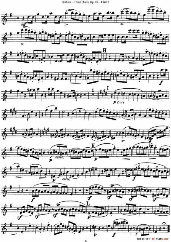 库劳长笛二重奏练习曲Op.10——Flute 2（No.1）