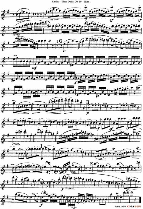 库劳长笛二重奏练习曲Op.10——Flute 1（No.1）